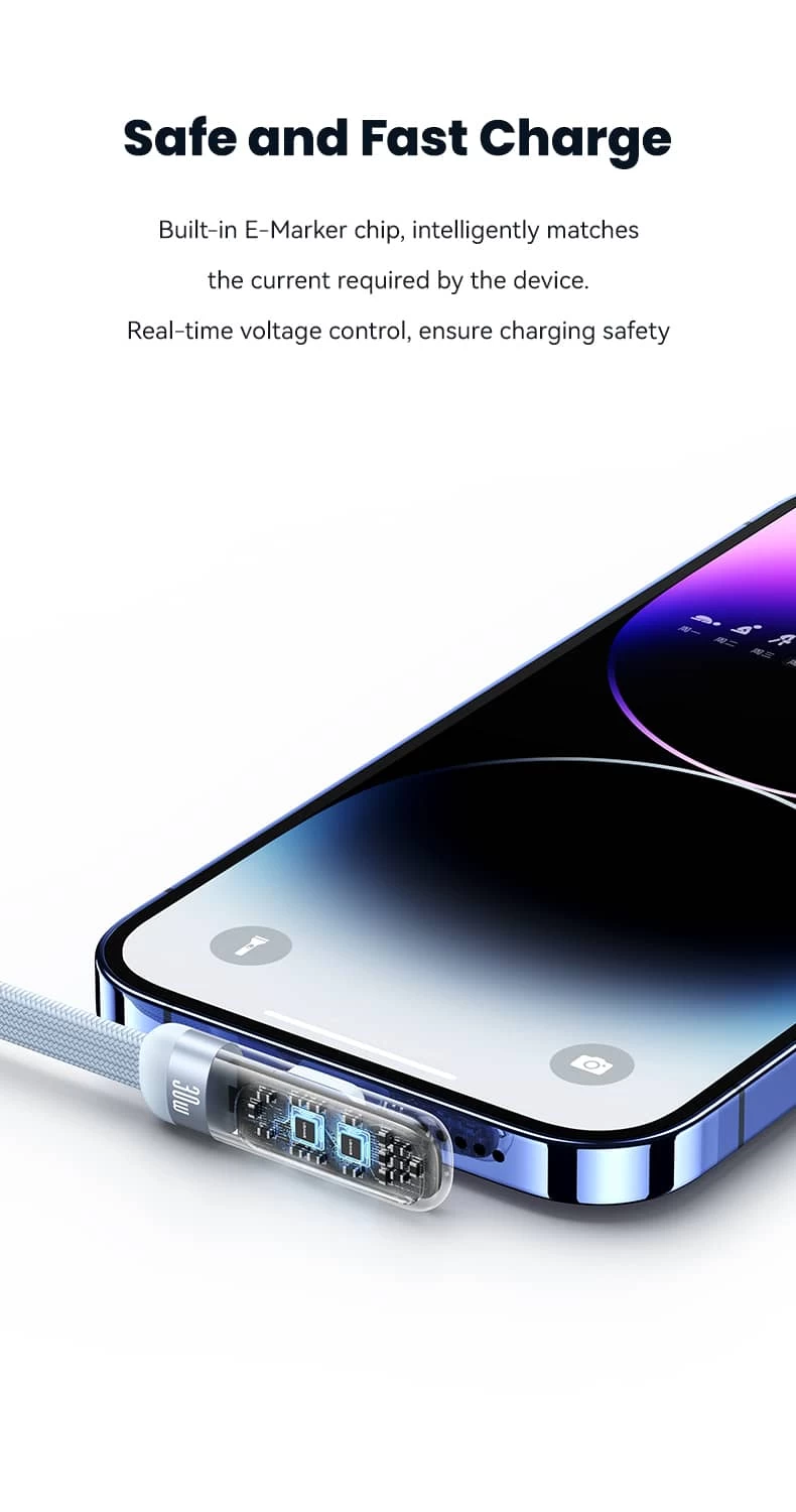 شاحن سلكي للايفون  سريع قوة 30w بمنفذ lightning