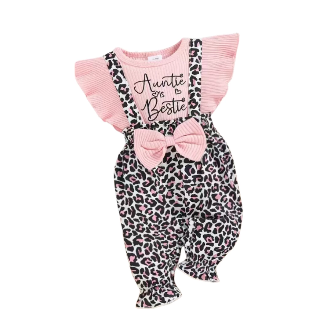 بدلة بناتي جلد نمر أسود وزهري