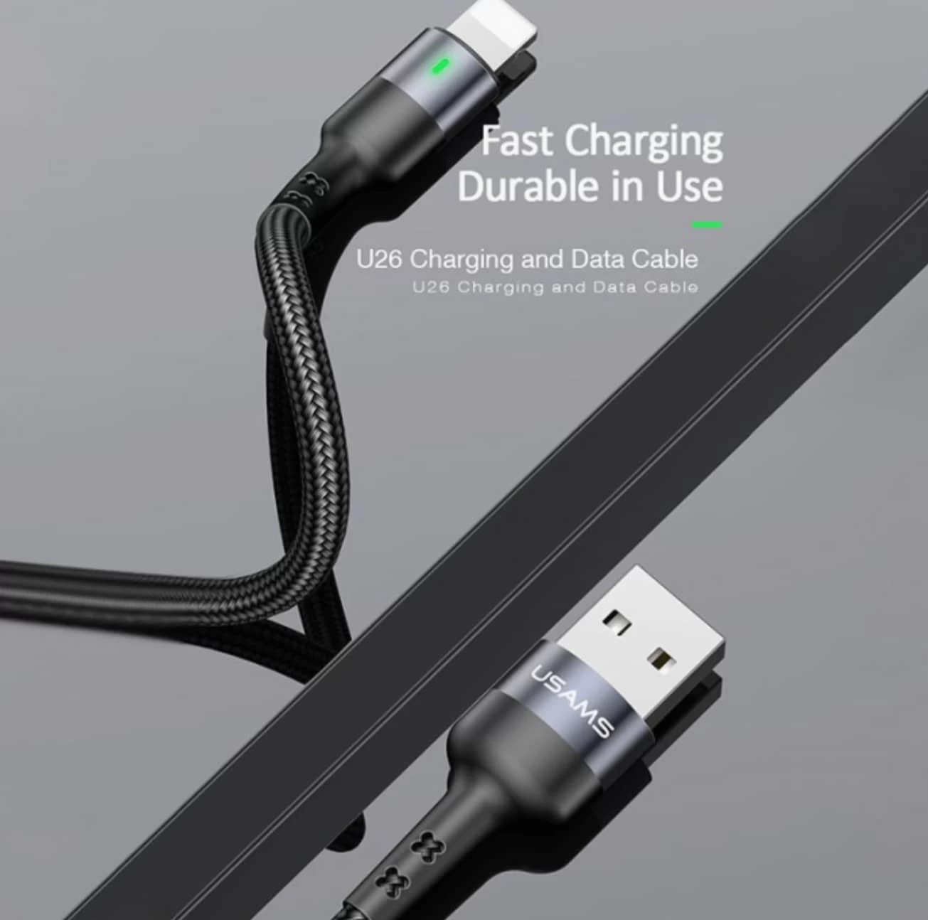 شاحن سلكي مقوى ومرن للايفون بمنفذ lightning