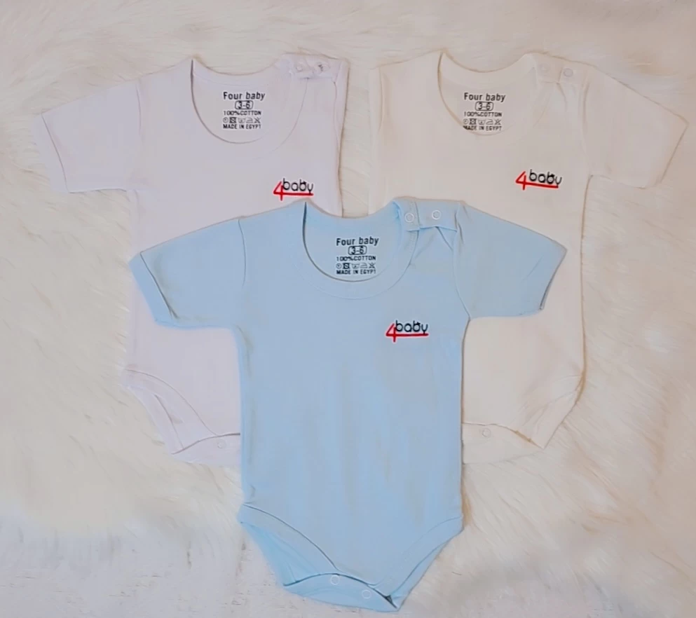 طقم بربتوزات مواليد قطنيه نص كم