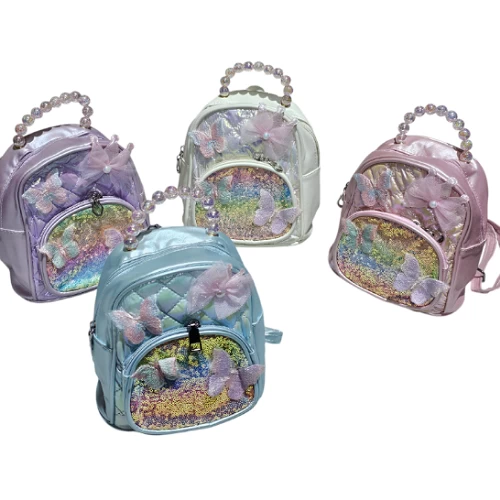 حقيبه ظهر مزينه بالفراشات والالوان