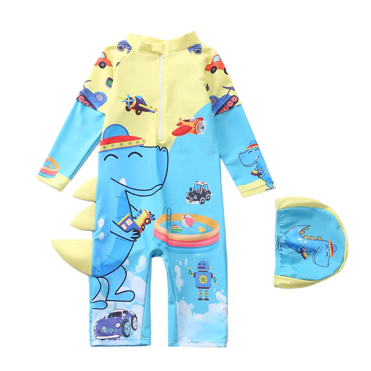 بدله سباحه للاطفال مع قبعه