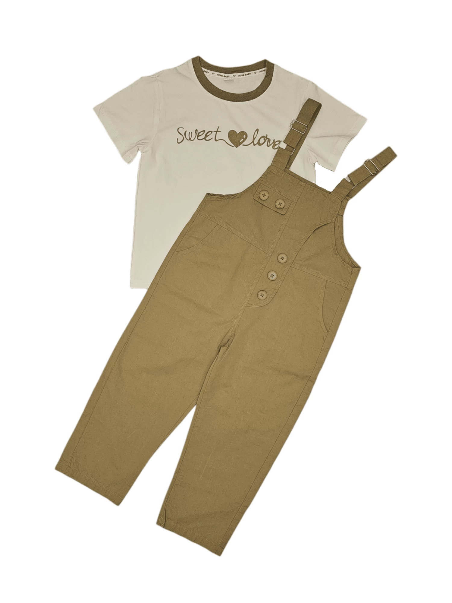 طقم بناتي صيفي بنطلون بعلاقي