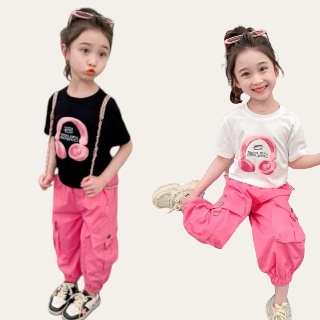 بدله بناتيه صيفيه برسمه سماعات