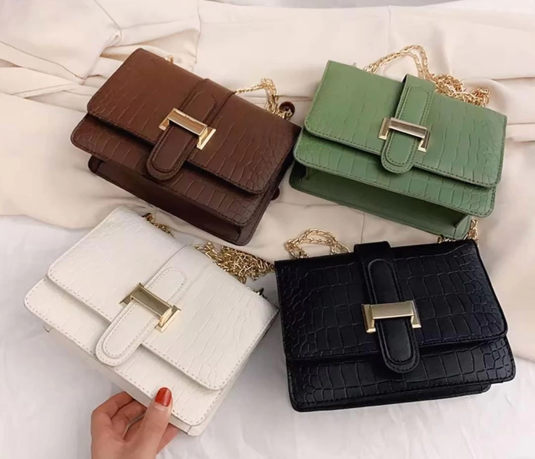 شنطه كتف بنقشه جلد التمساح