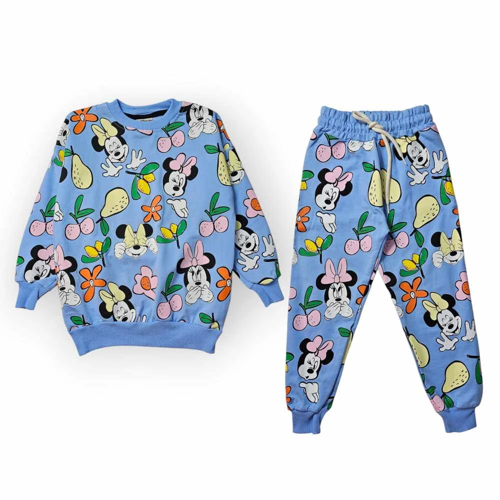 بيجاما بناتي شتويه  باللون السماوي