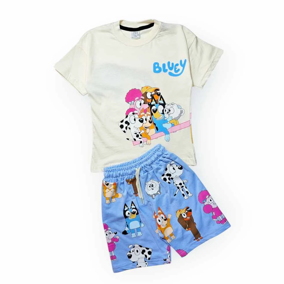 طقم صيفي للبنات من القطن