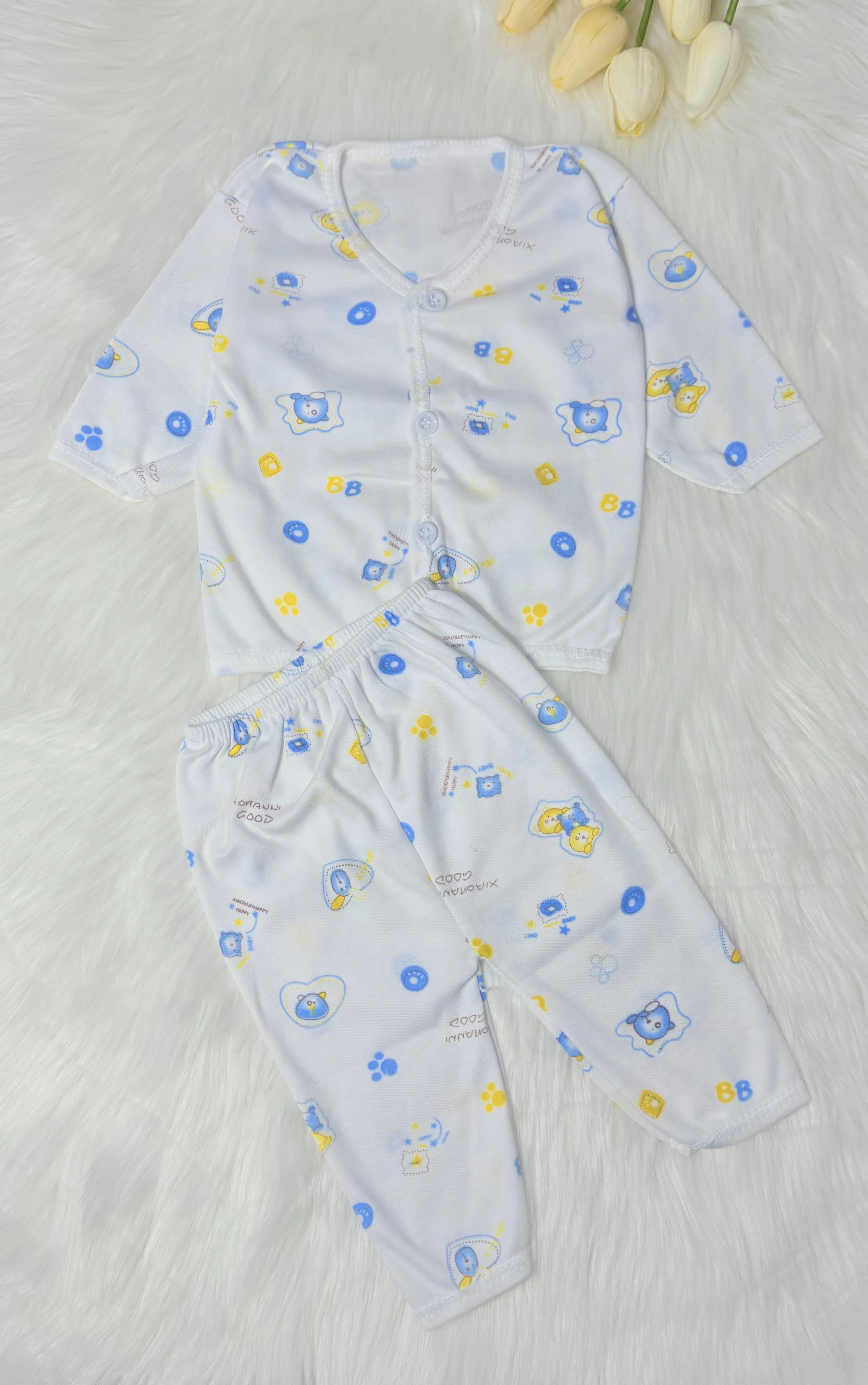 بيجاما قطن لحديثي الولاده اولاد